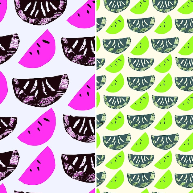 a colorful pattern with slices of lime and lime