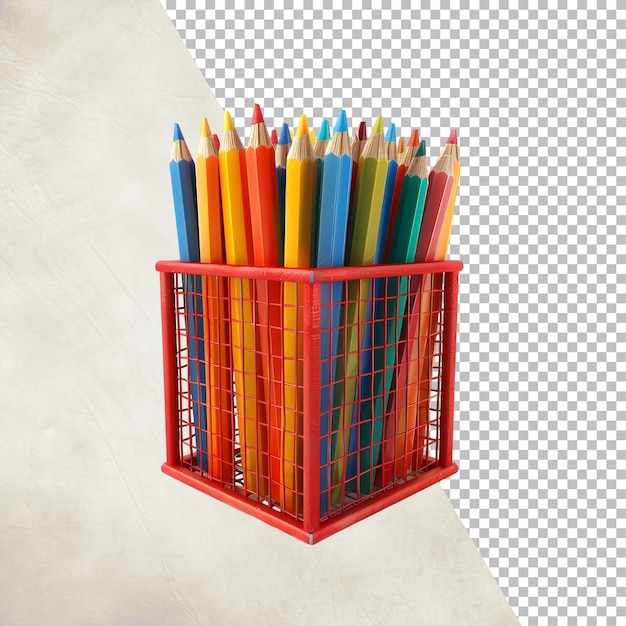 colorful pencils for kids Isolated on transparent background