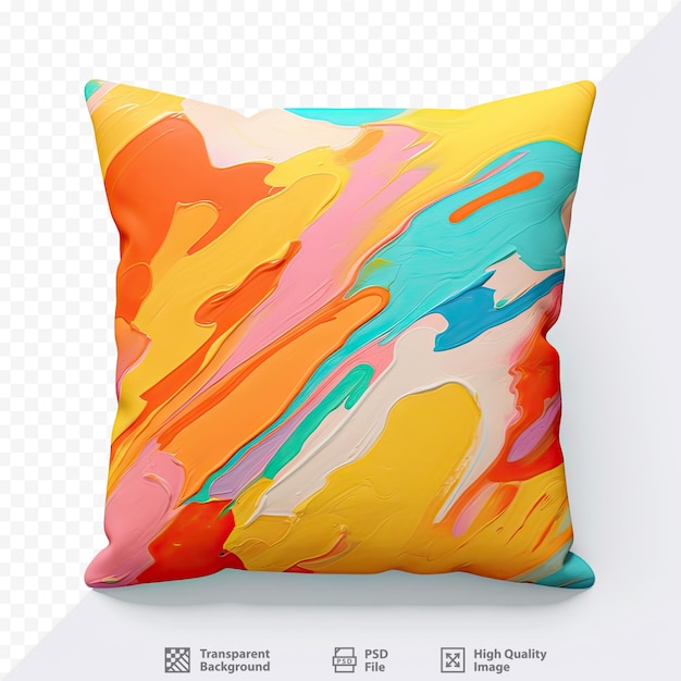 PSD a colorful pillow with a colorful design on it.