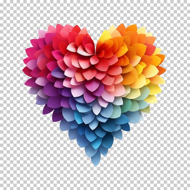 Colorful platic 3D Heart Shape Isolated