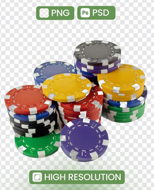 Colorful Poker Chips Casino Night Theme concept