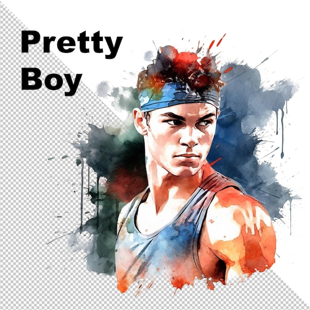 A colorful portrait of a man with the word pretty boy on it.