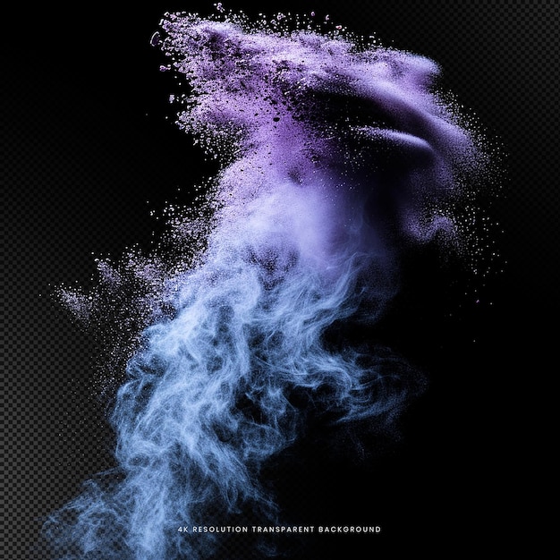 PSD colorful powder explosion on transparent background