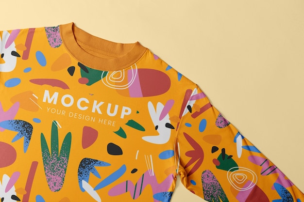 Colorful printed sweatshirt design mock-up