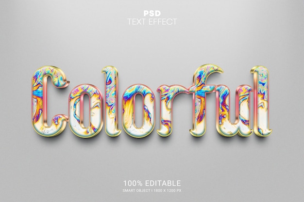 Colorful PSD Editable Text Effect Design