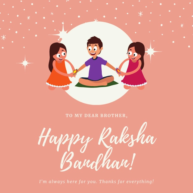 Colorful Raksha Bandhan Instagram Post