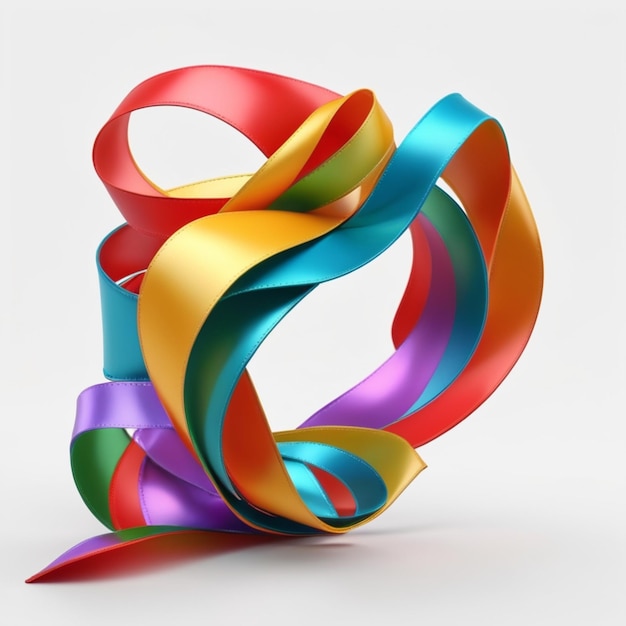 a colorful ribbon is tied to a ribbon