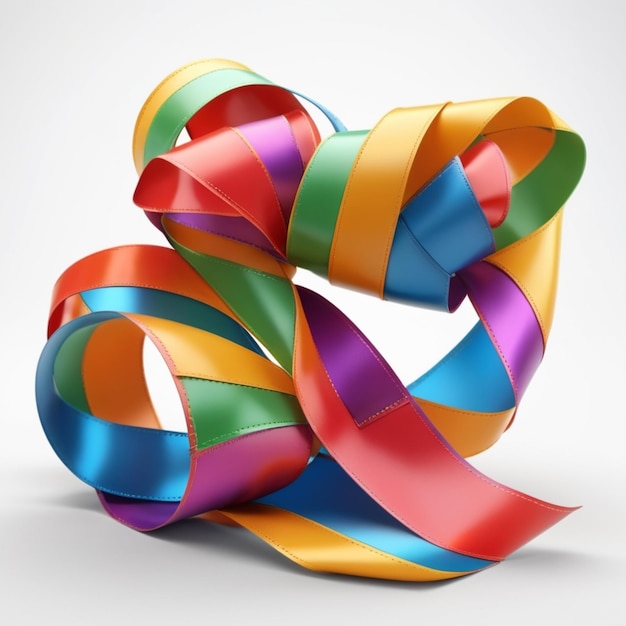 a colorful ribbon with a colorful ribbon on it