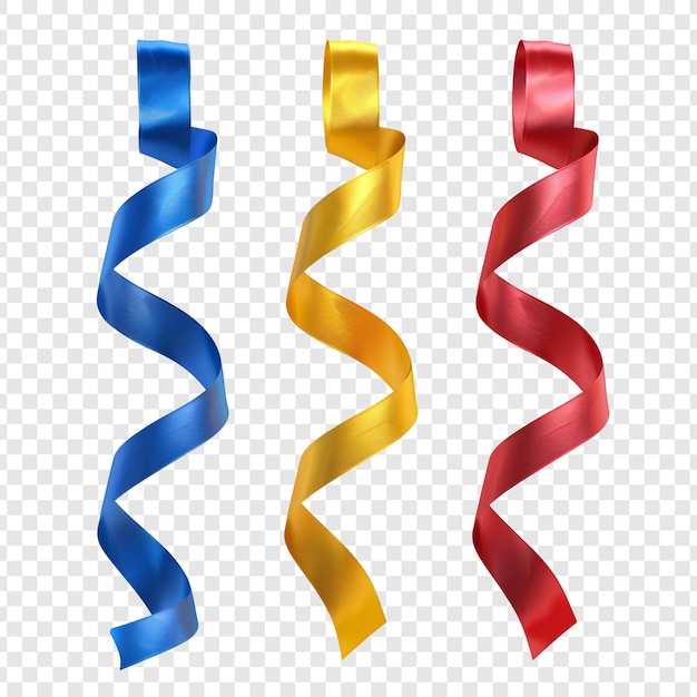 PSD colorful ribbons on transparent background