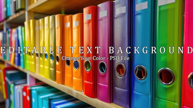 Colorful Ring Binders on a Bookshelf