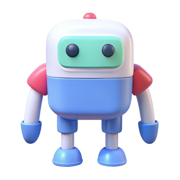 PSD a colorful robot with a blue and red face and blue eyes