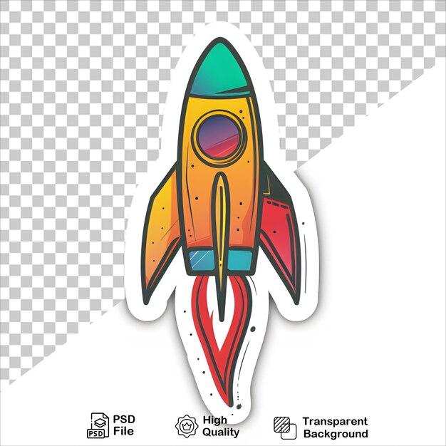 Colorful Rocket Illustration Sticker Transparent PNG