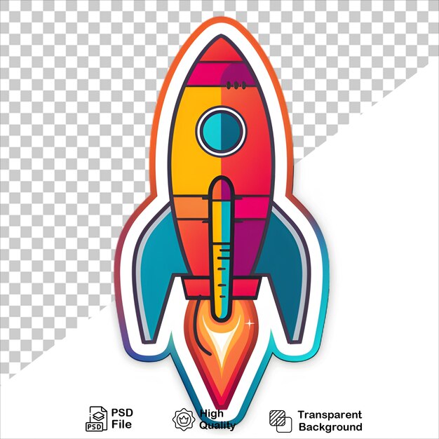 Colorful Rocket Illustration Sticker Transparent PNG