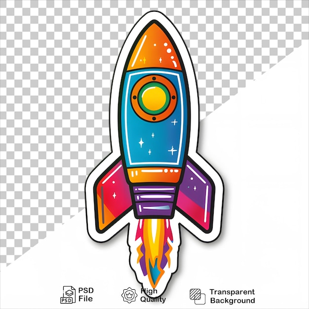 Colorful Rocket Illustration Sticker Transparent PNG