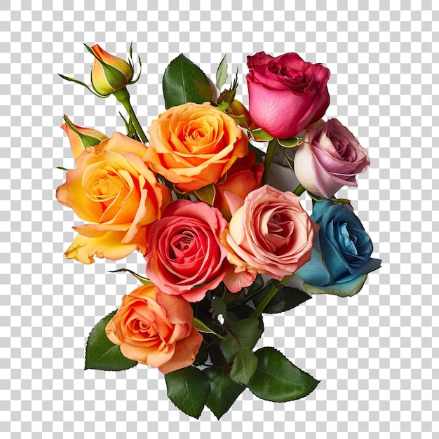 PSD colorful roses flower beautiful plants bouquet arrangements