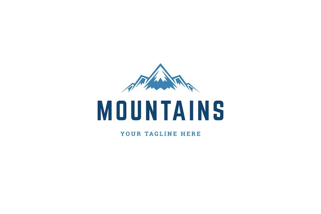 Colorful rough rocky mountains logo template