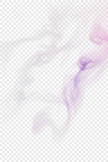 PSD a colorful series of pink and purple smoke on a transparent background