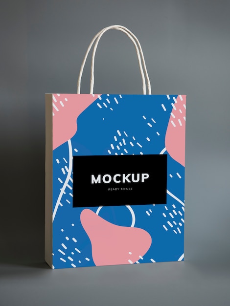 Colorful shopping paper bag mockup