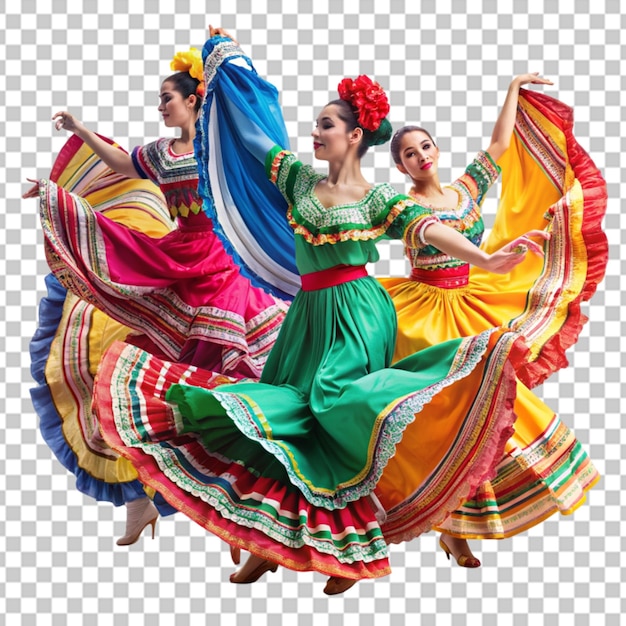 colorful skirts fly during traditional mexican dance