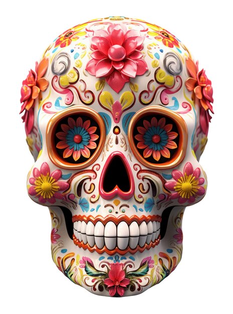 Colorful skull people Day of the dead festival concept Ai generated