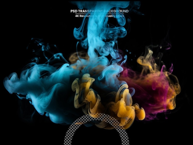 colorful smoke on dark background