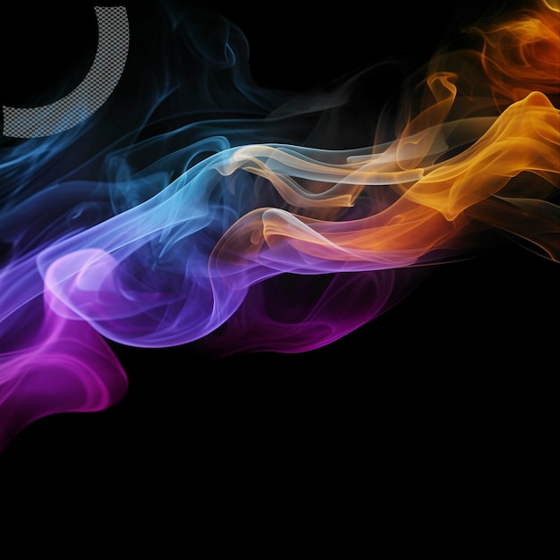 PSD colorful smoke waves light effect