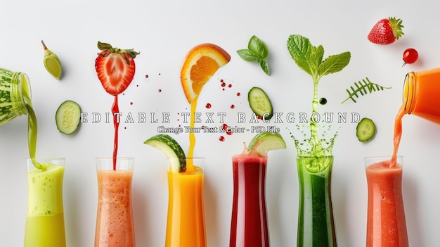 PSD colorful smoothies and fruit