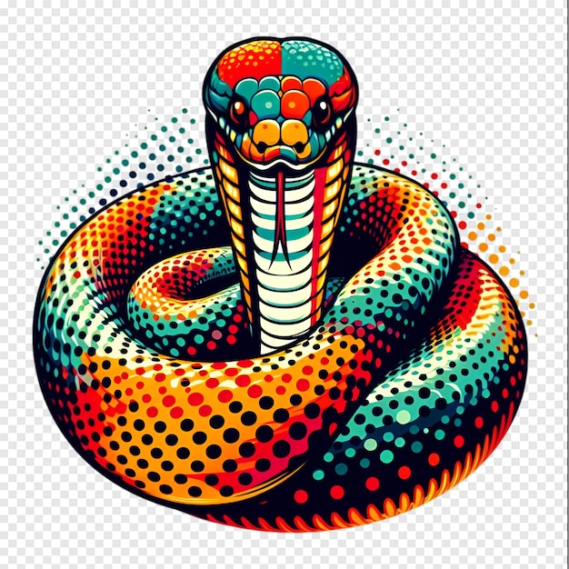 PSD a colorful snake with a snake on its head