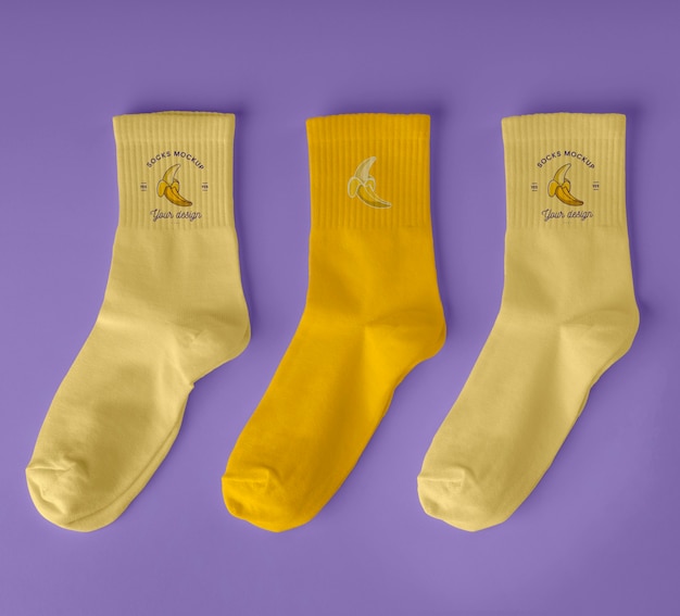 Colorful socks design mockup