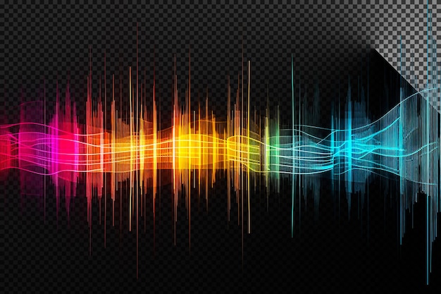 Colorful Sound Spectrum on transparent background