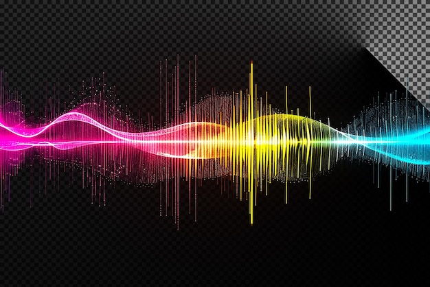 PSD colorful sound spectrum on transparent background