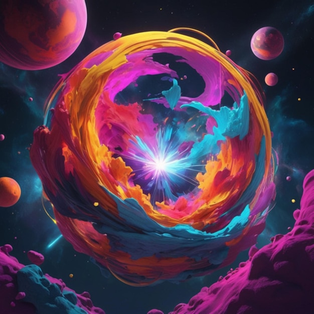 PSD colorful space adventure