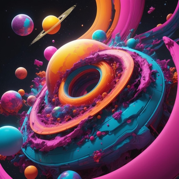 PSD colorful space adventure