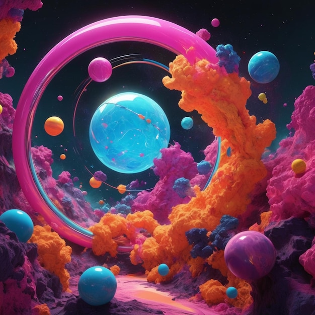 PSD colorful space adventure