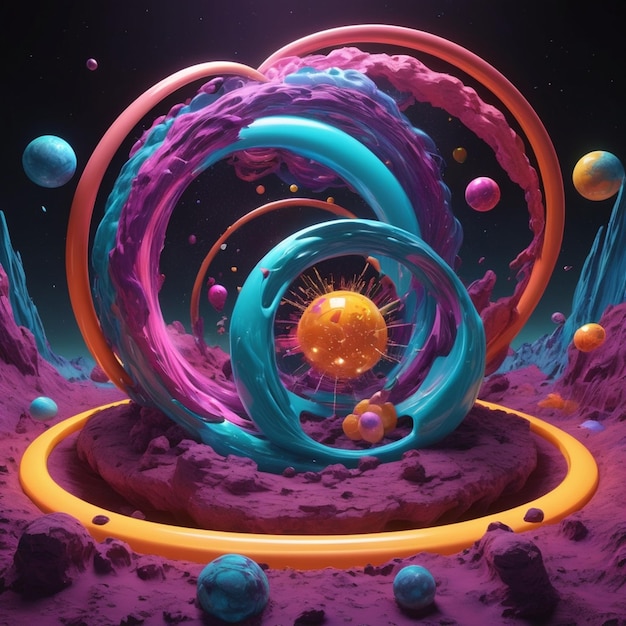 PSD colorful space adventure