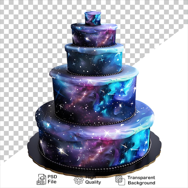 Colorful SpaceThemed Cake Painted in Watercolor