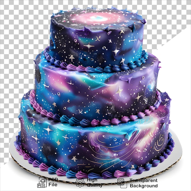 Colorful SpaceThemed Cake Painted in Watercolor