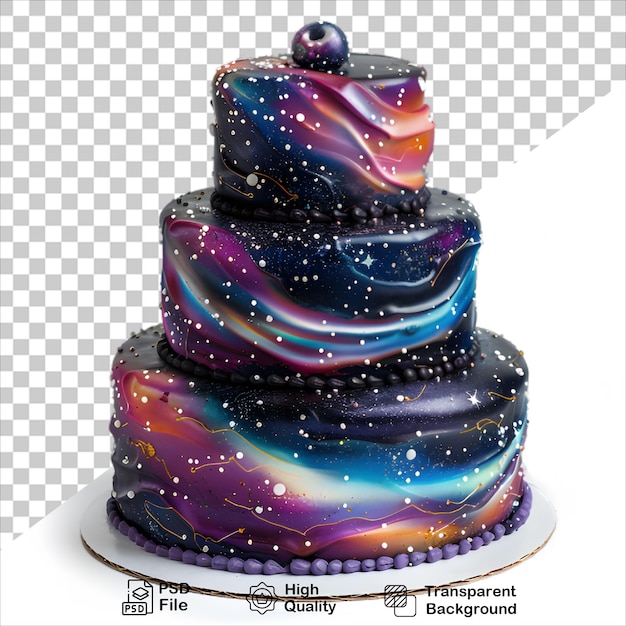 Colorful SpaceThemed Cake Painted in Watercolor