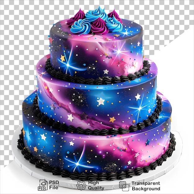 Colorful SpaceThemed Cake Painted in Watercolor