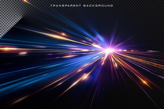 Colorful Speed Light Burst On A Transparent Background