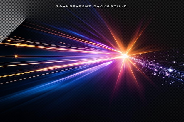 Colorful Speed Light Burst On A Transparent Background