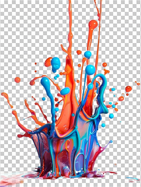 PSD colorful splash of paint front view isolated