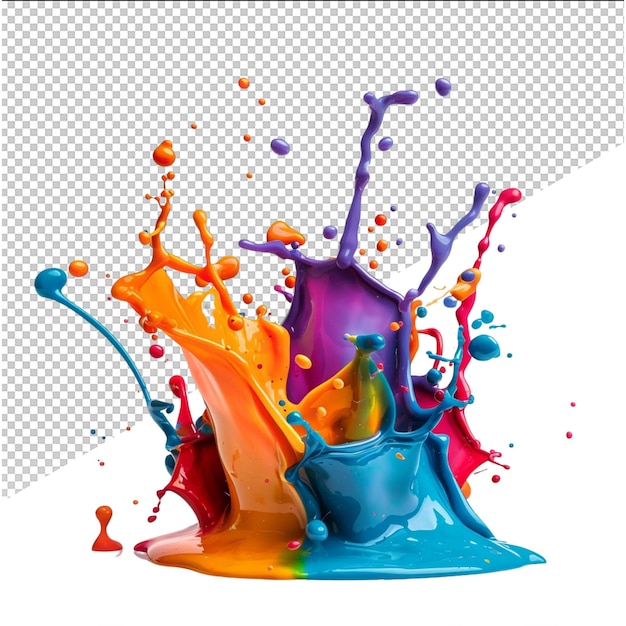 a colorful splash of paint is shown with different colors