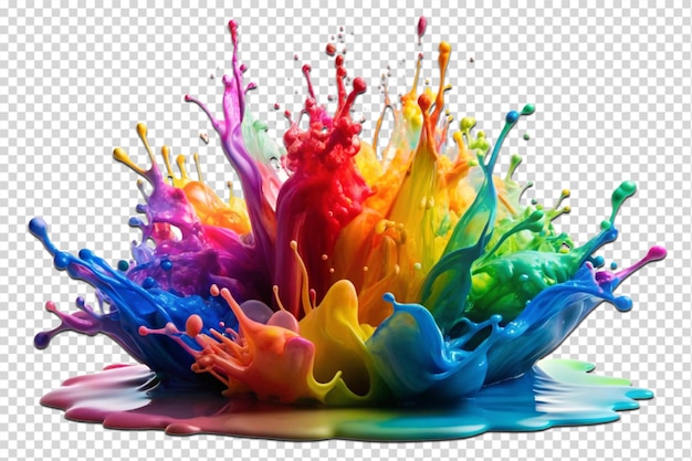 a colorful splash of paint is shown with a multicolored effect