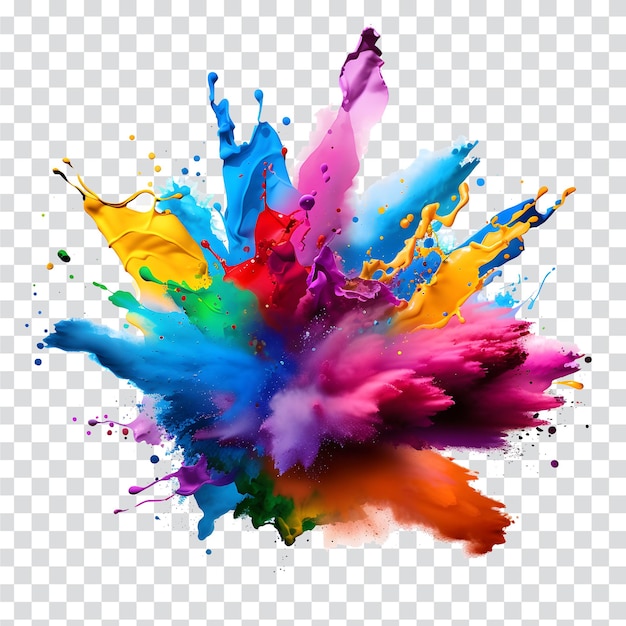 Colorful splash of paint with different colors on it Transparent PNG