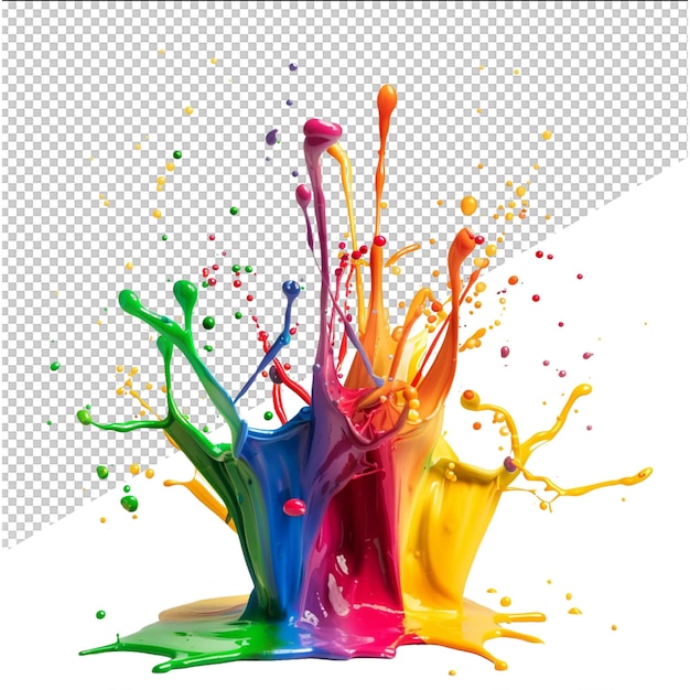 a colorful splash of paint with different colors on it