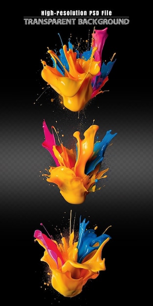 Colorful splash transparent background