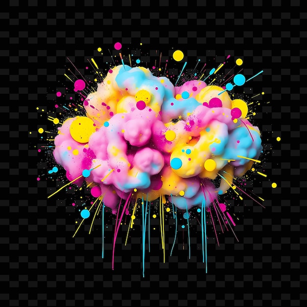 colorful splashes of different colors on a black background