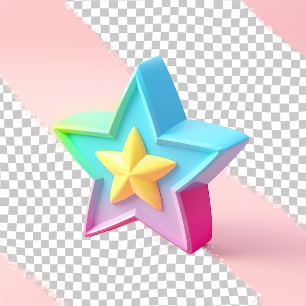 a colorful star with a yellow star in the center