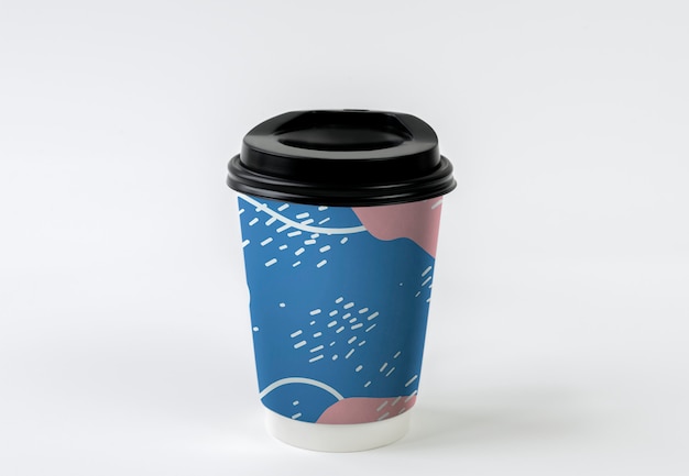 PSD colorful takeaway coffee cup mockup design